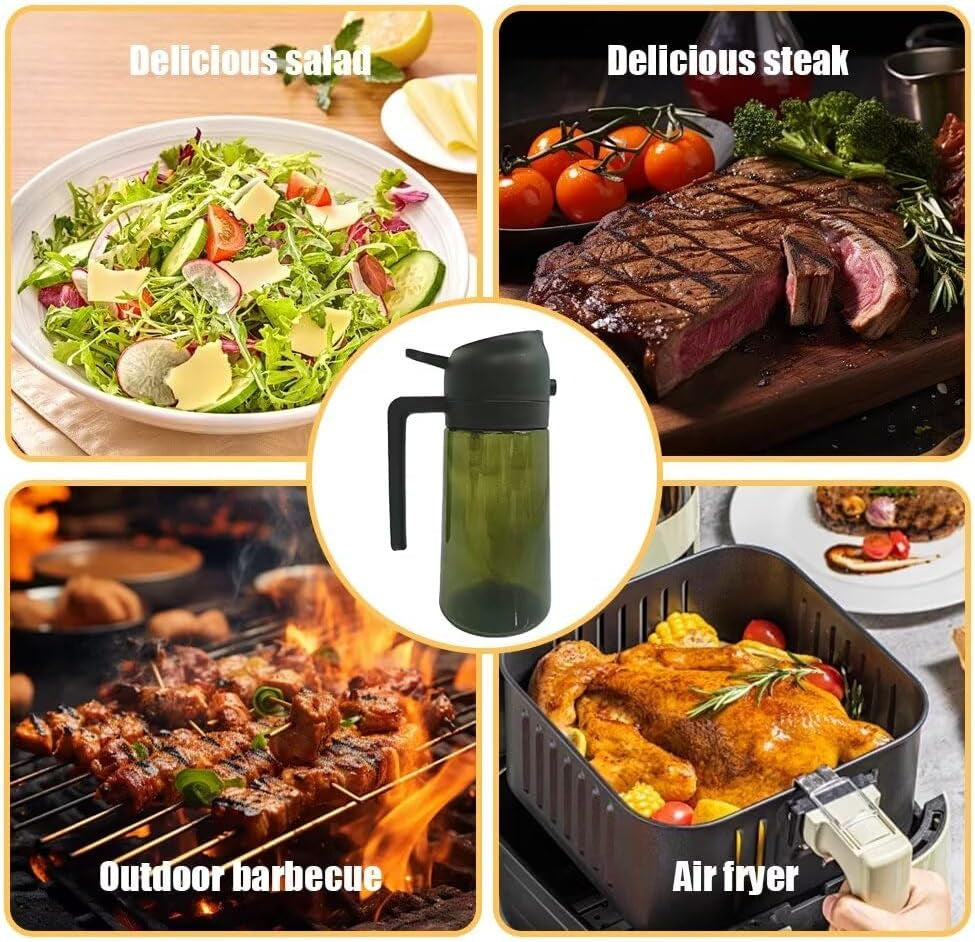 Kitchen Maiden 2 in 1 Oil Dispenser, New Kitchenmaiden 2 in 1 Oil Sprayer for Cooking，Olive Oil Dispenser Bottle Spray and Pour for Air Fryer, Salad, Frying, BBQ