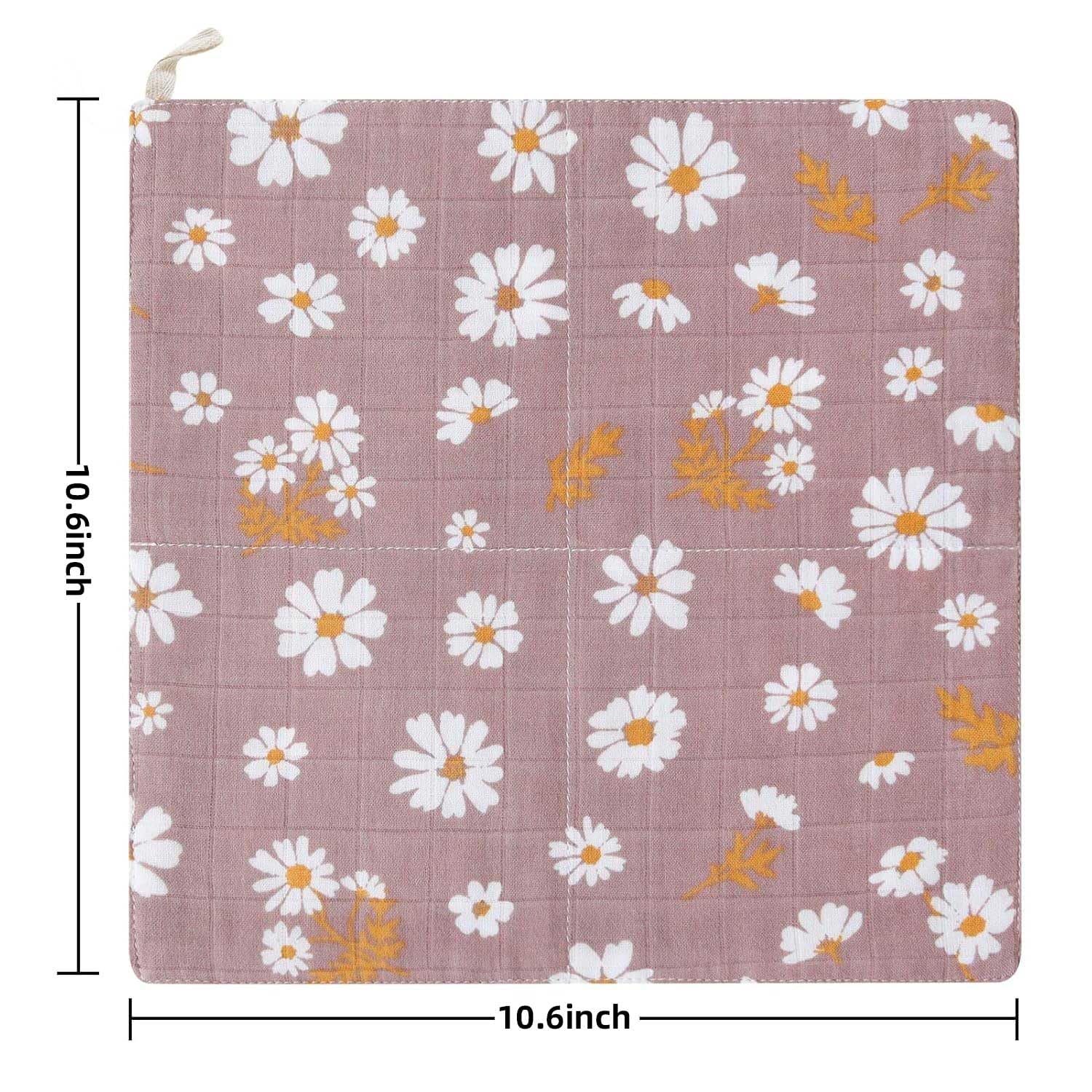 Baby Muslin Washcloths, Soft 6 Pack Baby Wash Cloths Unisex for Boys Girls, 70% Viscose from Bamboo and 30% Cotton Bath Face Towels, Bibs for Newborn with Sensitive Skin, 10.6X10.6 Inches