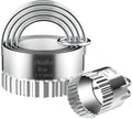 Fluted Edge Biscuit Cutter Set - round Circle Scone, Pastry, and Dough Cutters for Baking, Dumpling Skin, and Fondant