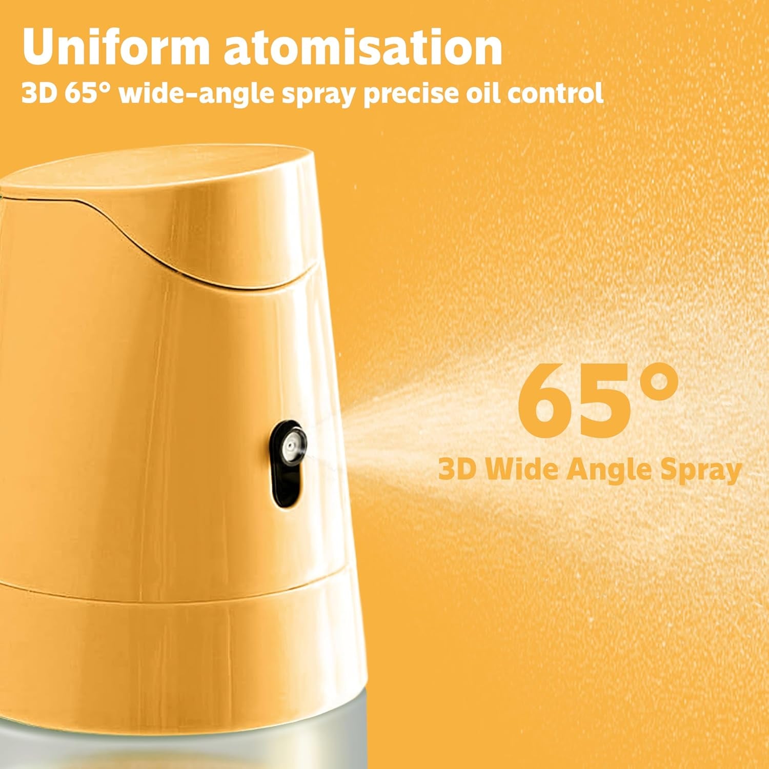 2-In-1 Oil Dispenser & Sprayer for Kitchen, Cooking, Salad, Deep Frying, Vinegar, Barbecue - 500Ml Olive Oil Spray Bottle (Yellow)