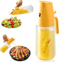2-In-1 Oil Dispenser & Sprayer for Kitchen, Cooking, Salad, Deep Frying, Vinegar, Barbecue - 500Ml Olive Oil Spray Bottle (Yellow)