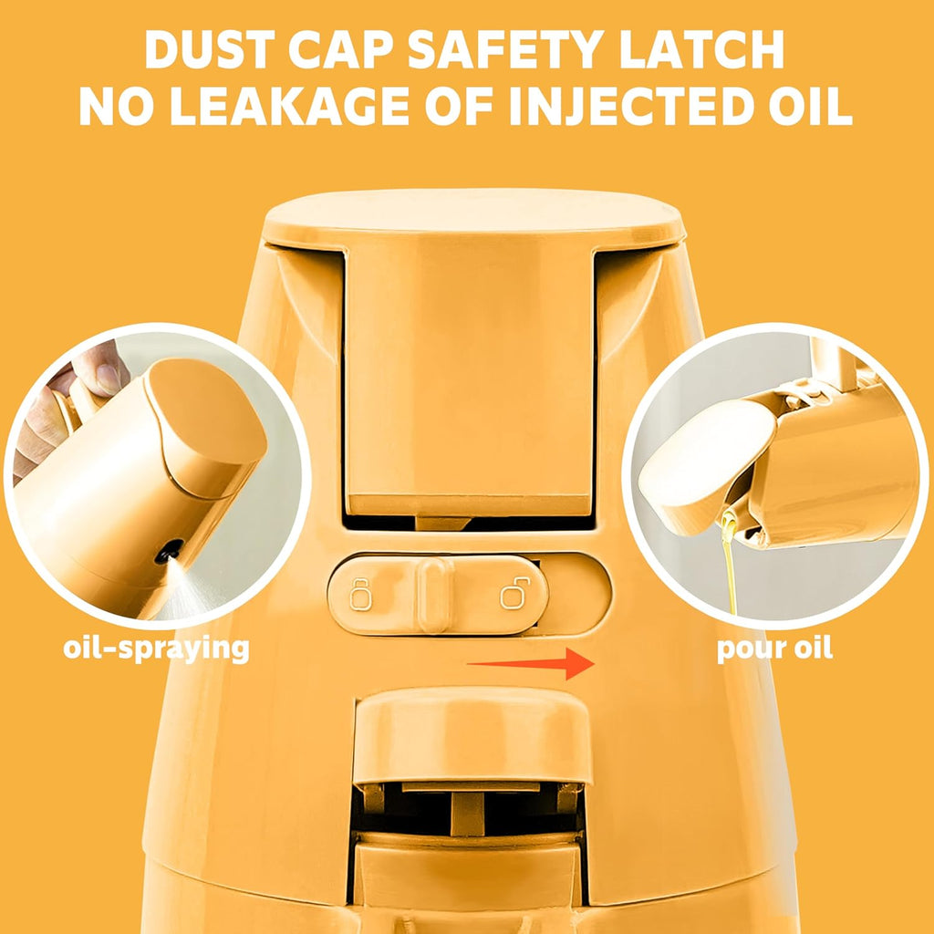 2-In-1 Oil Dispenser & Sprayer for Kitchen, Cooking, Salad, Deep Frying, Vinegar, Barbecue - 500Ml Olive Oil Spray Bottle (Yellow)